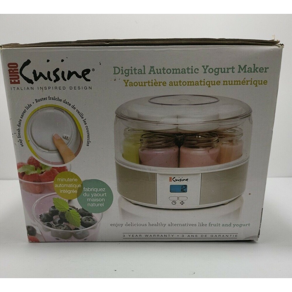 Euro Cuisine YMX650 Digital-Automatic Yogurt Maker With 7 Jars-Open Box